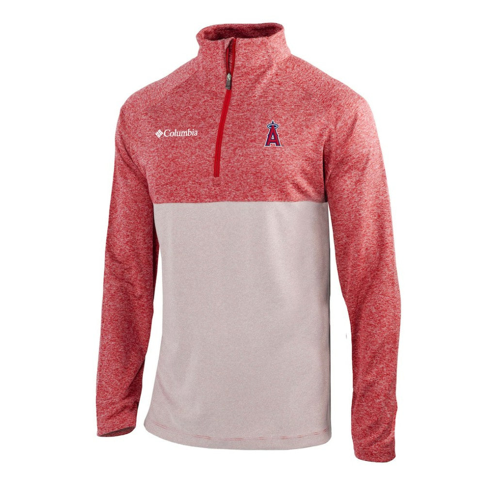 Los Angeles Angels Omni-Wick Raglan Rockin' It Quarter-Zip Pullover - Red | Columbia