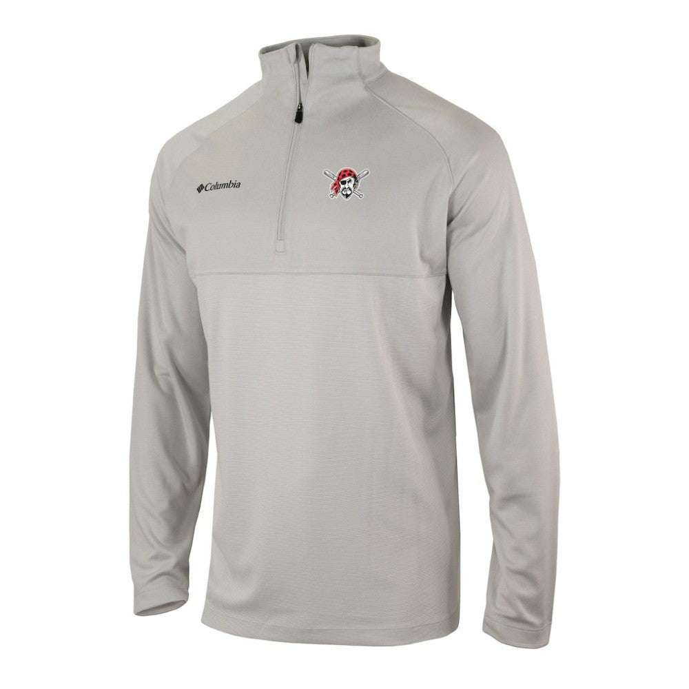 Pittsburgh Pirates Omni-Wick Raglan Rockin' It Quarter-Zip Pullover - Gray | Columbia