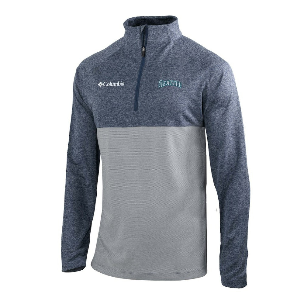 Seattle Mariners Omni-Wick Raglan Rockin' It Quarter-Zip Pullover - Navy | Columbia