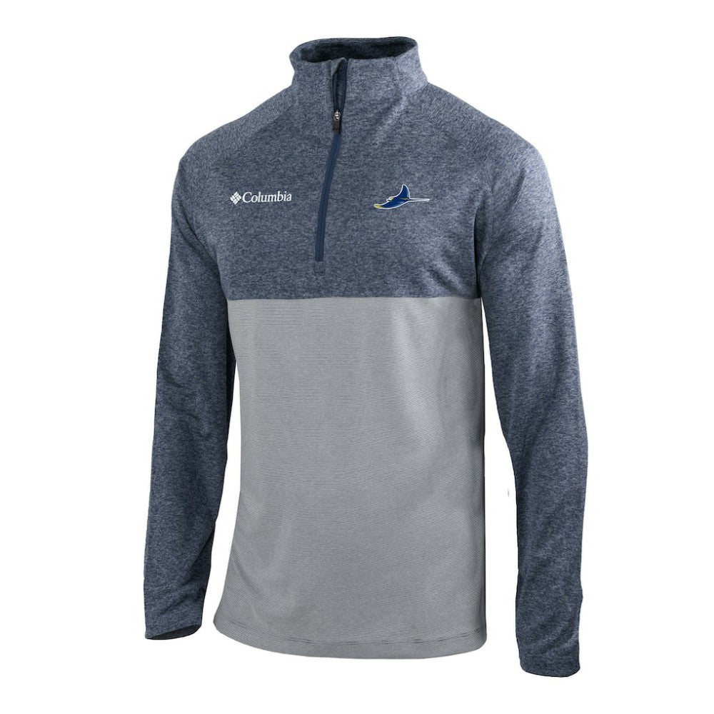 Tampa Bay Rays Omni-Wick Raglan Rockin' It Quarter-Zip Pullover - Navy | Columbia