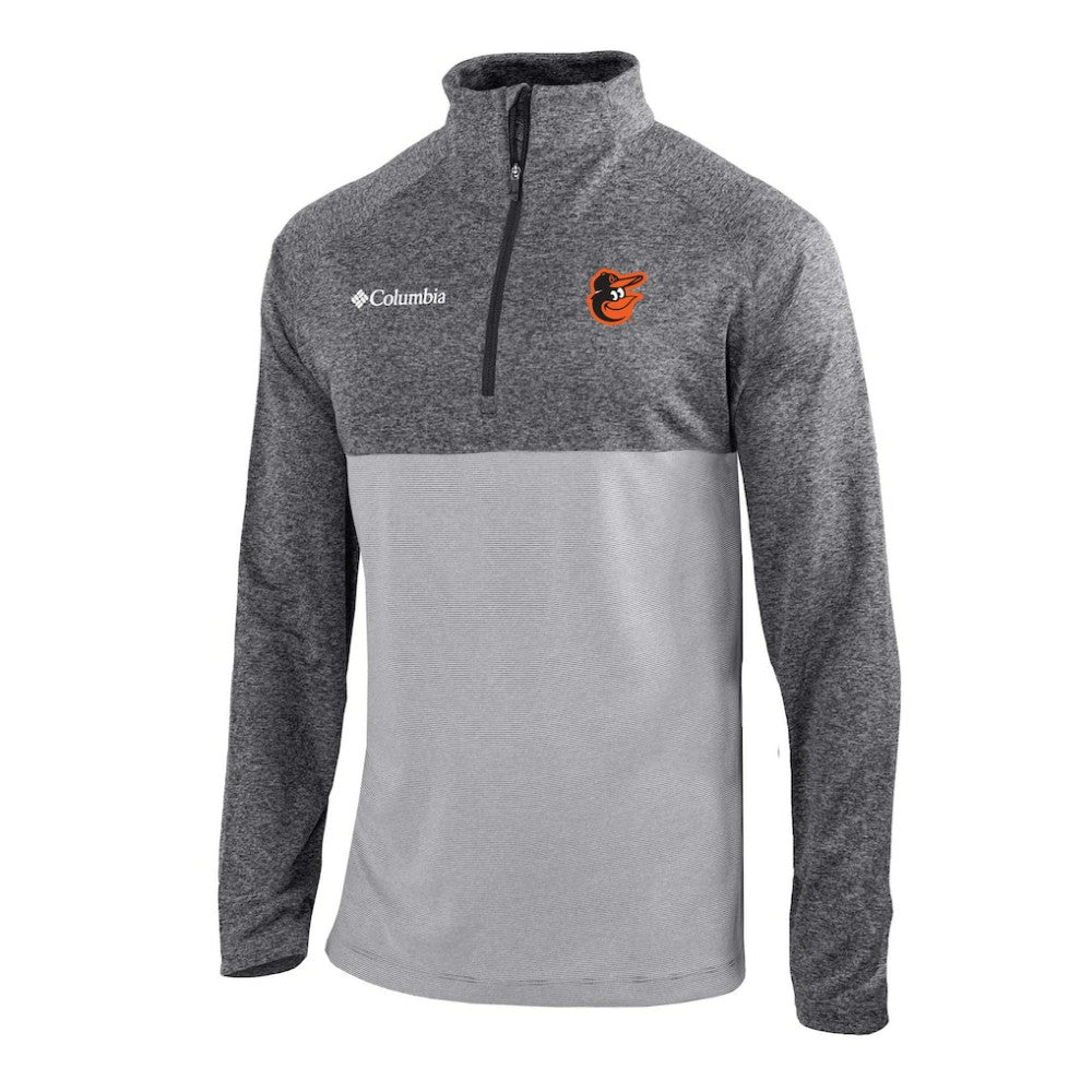 Baltimore Orioles Omni-Wick Raglan Rockin' It Quarter-Zip Pullover - Gray | Columbia
