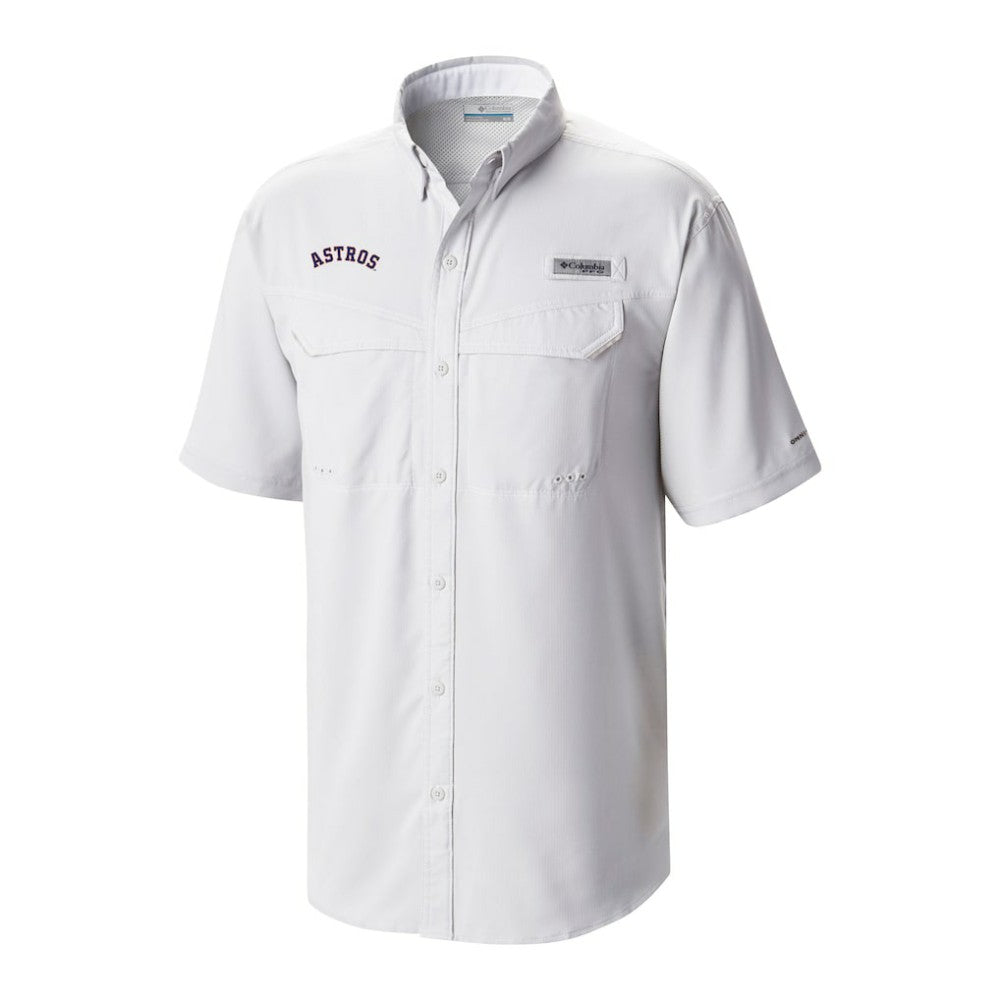 Houston Astros Omni-Wick Low Drag Offshore Button-Up Shirt - White | Columbia
