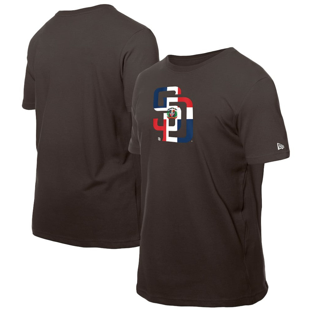San Diego Padres Dominican Republic Flag Logo T-Shirt - Brown | New Era