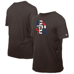 San Diego Padres Dominican Republic Flag Logo T-Shirt - Brown | New Era