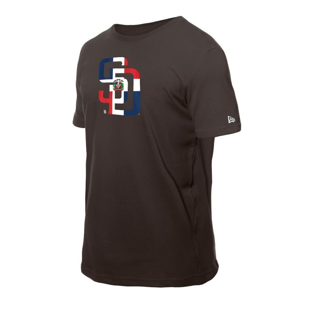 San Diego Padres Dominican Republic Flag Logo T-Shirt - Brown | New Era