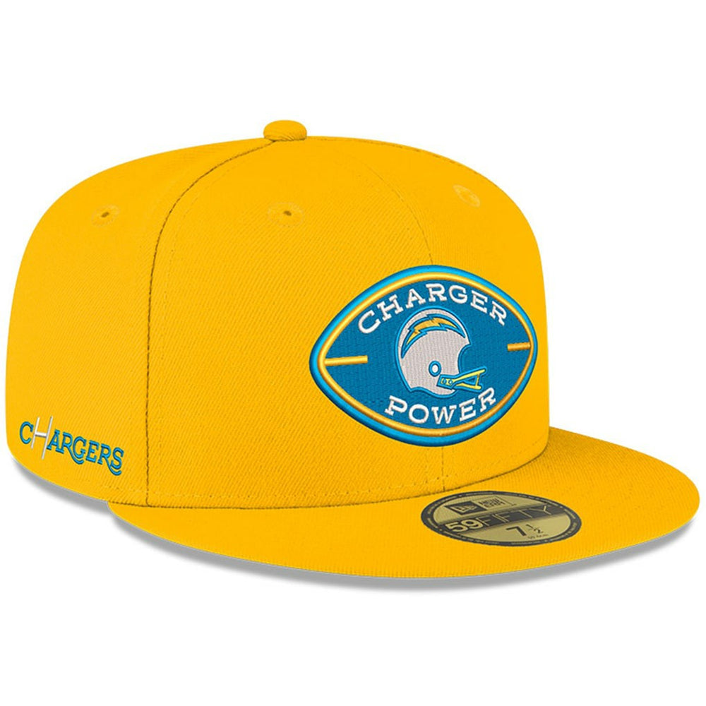 Los Angeles Chargers New Era Charger Power 59FIFTY Fitted Hat - Gold on sale