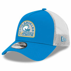 Los Angeles Chargers New Era Charger Power A-Frame 9FORTY Trucker Adjustable Hat - Powder Blue for sale