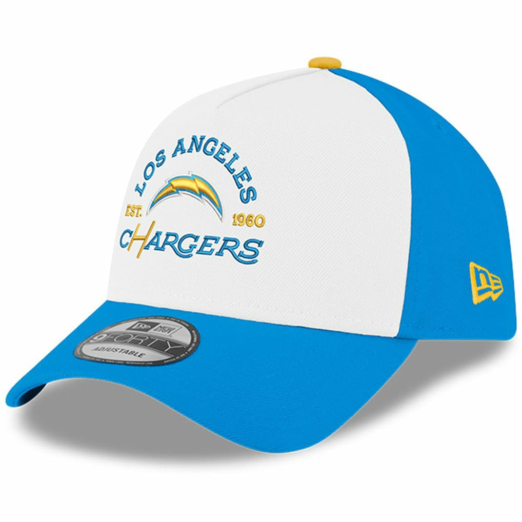 Los Angeles Chargers New Era Charger Power A-Frame 9FORTY Adjustable Hat - White/Powder Blue discount