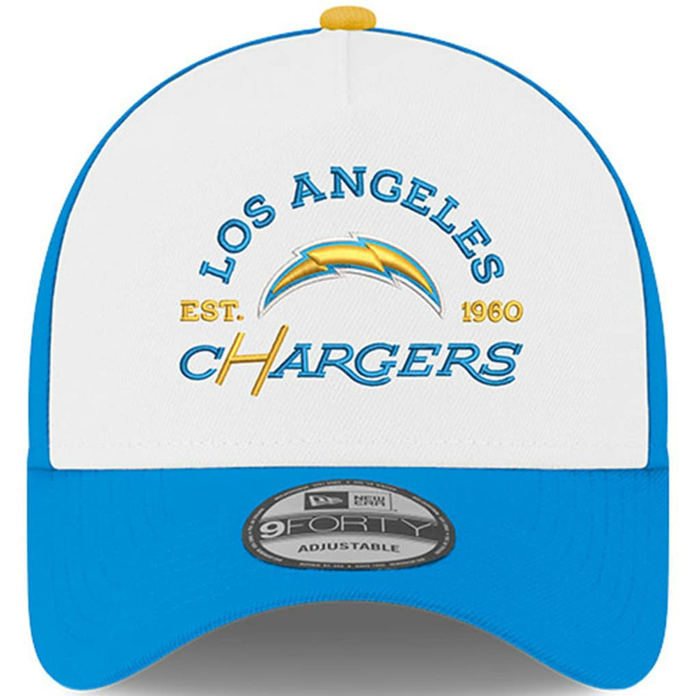 Los Angeles Chargers New Era Charger Power A-Frame 9FORTY Adjustable Hat - White/Powder Blue discount