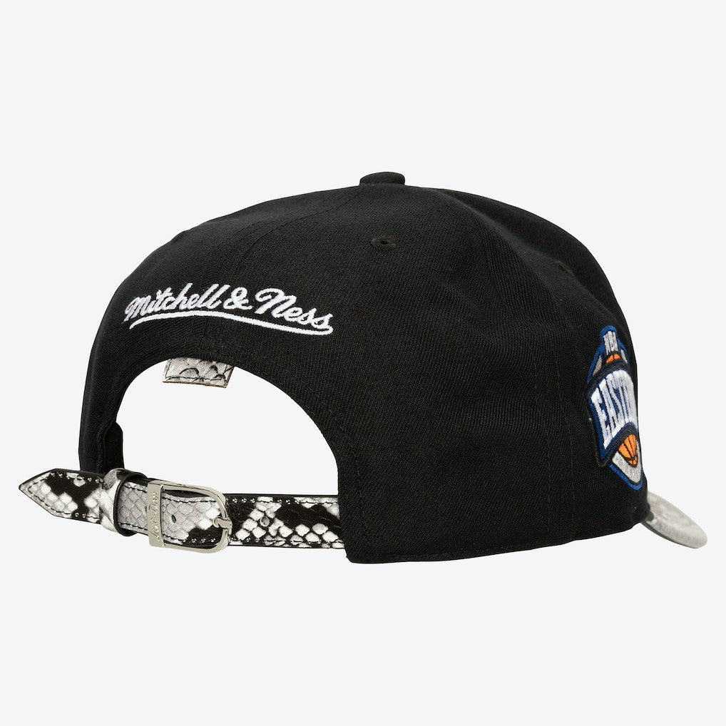 Boston Celtics x Just Don I Love This Team Snakeskin Strapback Hat - Black | Mitchell & Ness for sale