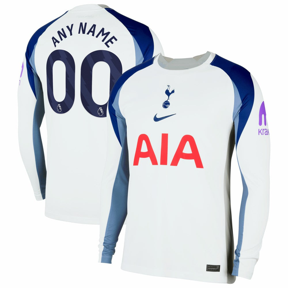 Tottenham Hotspur 2025/26 Home Replica Long Sleeve Custom Jersey - White | Nike shop