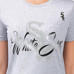 Chicago White Sox G-III 4Her by Carl Banks Women's Super-Slim Fit Lightweight Shadow Logo Graphic T-Shirt - Heather Gray