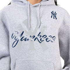 New York Yankees G-III 4Her by Carl Banks Women's Shadow Logo Graphic Pullover Hoodie - Heather Gray