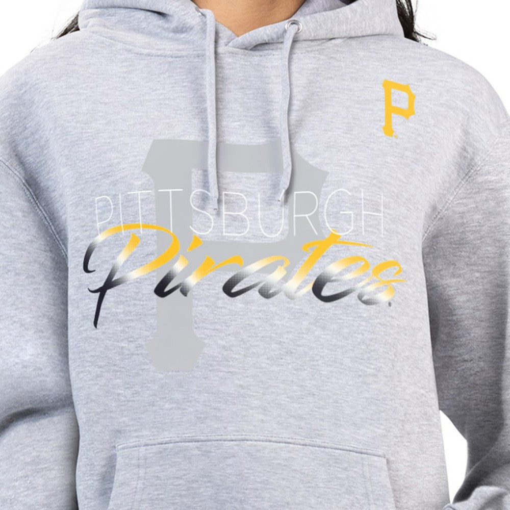 Pittsburgh Pirates G-III 4Her by Carl Banks Women's Shadow Logo Graphic Pullover Hoodie - Heather Gray