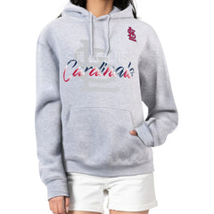 St. Louis Cardinals G-III 4Her by Carl Banks Women's Shadow Logo Graphic Pullover Hoodie - Heather Gray