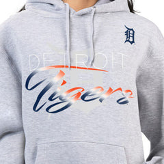 Detroit Tigers G-III 4Her by Carl Banks Women's Shadow Logo Graphic Pullover Hoodie - Heather Gray