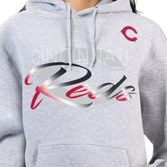 Cincinnati Reds G-III 4Her by Carl Banks Women's Shadow Logo Graphic Pullover Hoodie - Heather Gray