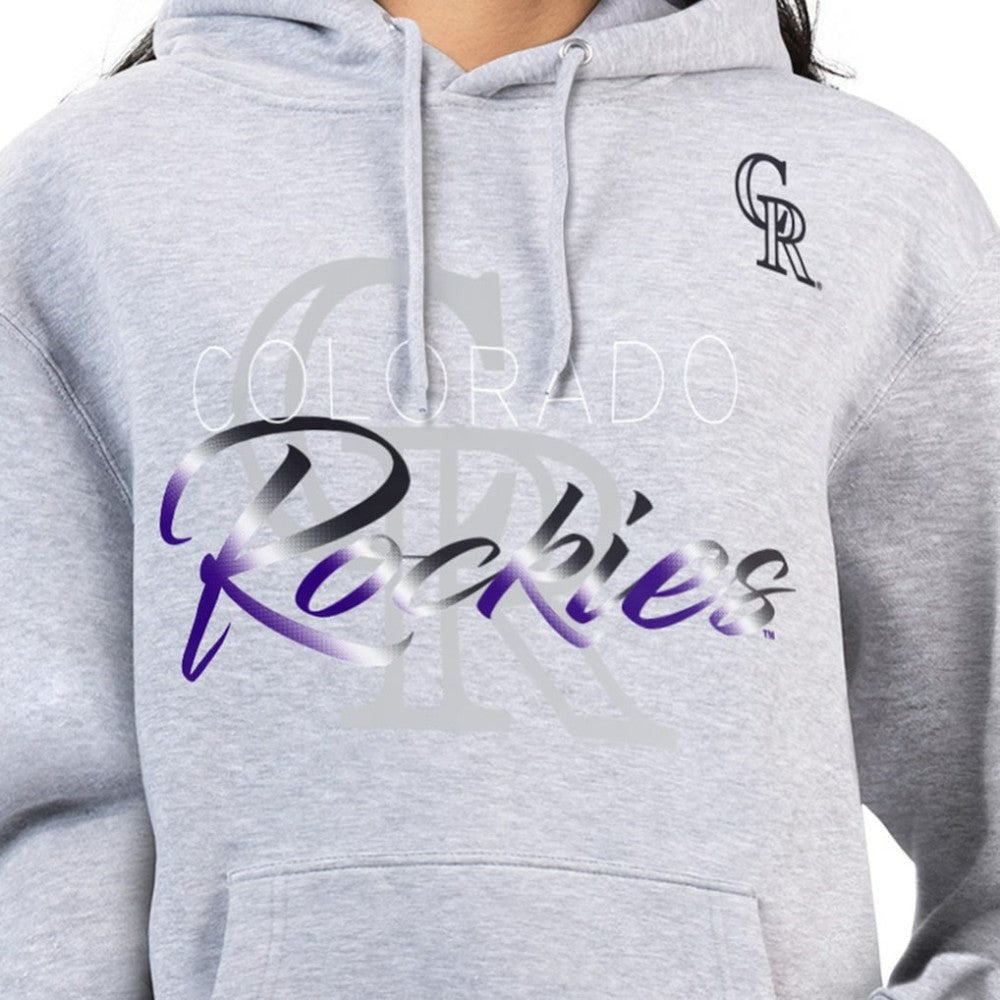Colorado Rockies G-III 4Her by Carl Banks Women's Shadow Logo Graphic Pullover Hoodie - Heather Gray