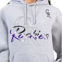 Colorado Rockies G-III 4Her by Carl Banks Women's Shadow Logo Graphic Pullover Hoodie - Heather Gray