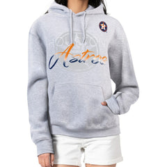 Houston Astros G-III 4Her by Carl Banks Women's Shadow Logo Graphic Pullover Hoodie - Heather Gray