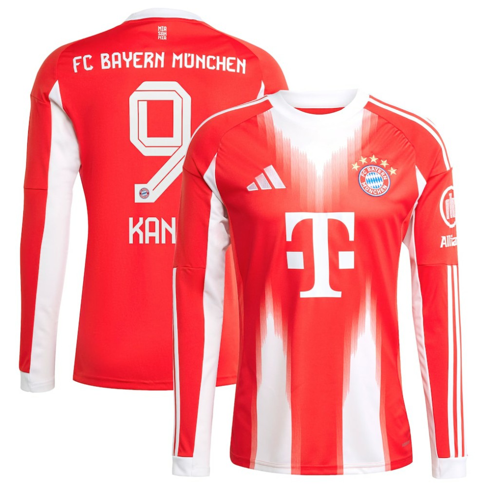 Harry Kane Bayern Munich 2025/26 Home Replica Long Sleeve Jersey - Red | Adidas cheap