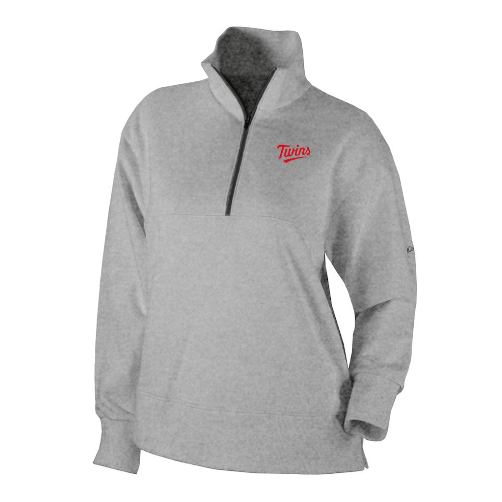 Minnesota Twins Women's Birchwood Hills Quarter-Zip Pullover - Gray | Columbia