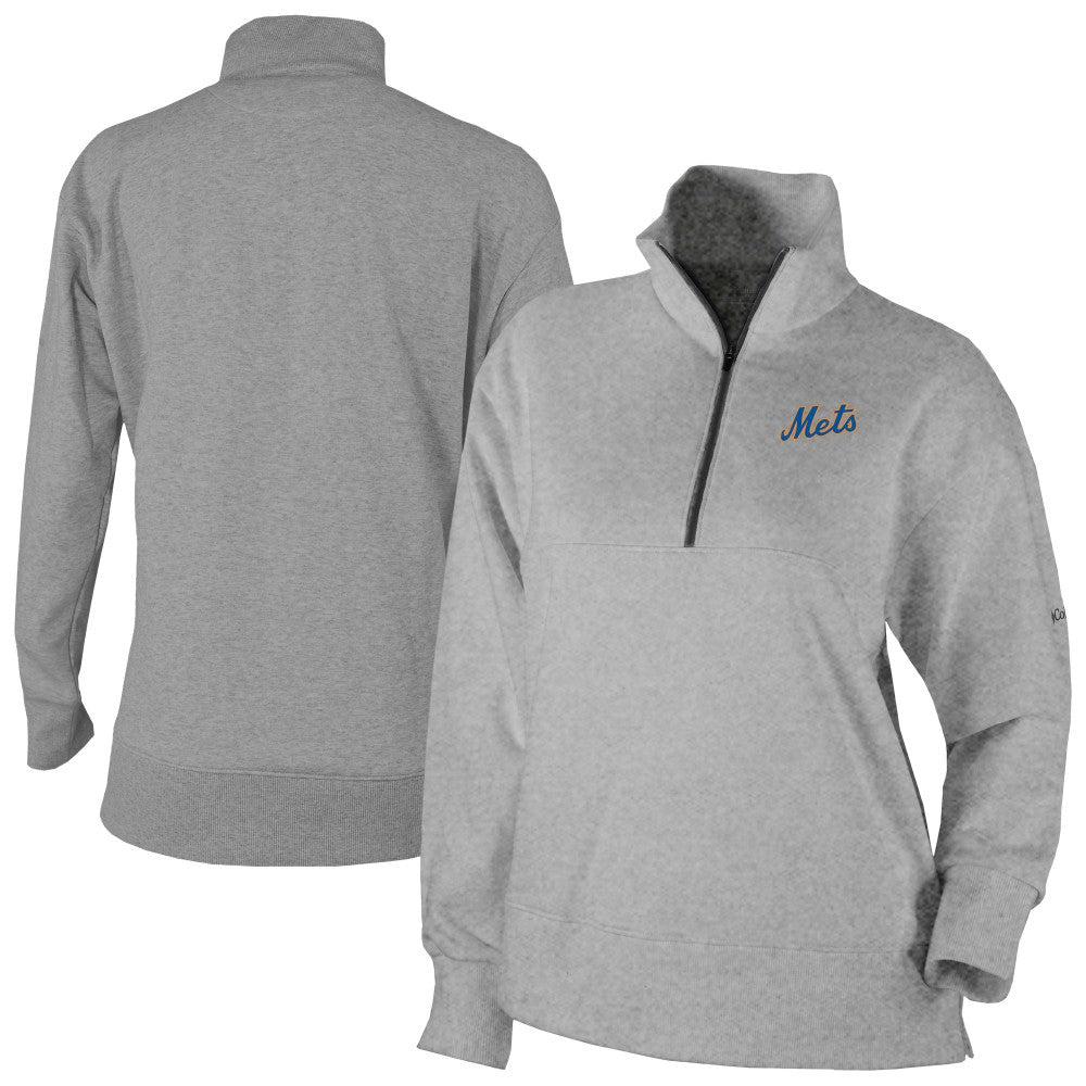 New York Mets Women's Birchwood Hills Quarter-Zip Pullover - Gray | Columbia