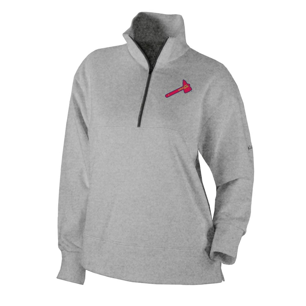 Atlanta Braves Women's Birchwood Hills Quarter-Zip Pullover - Gray | Columbia