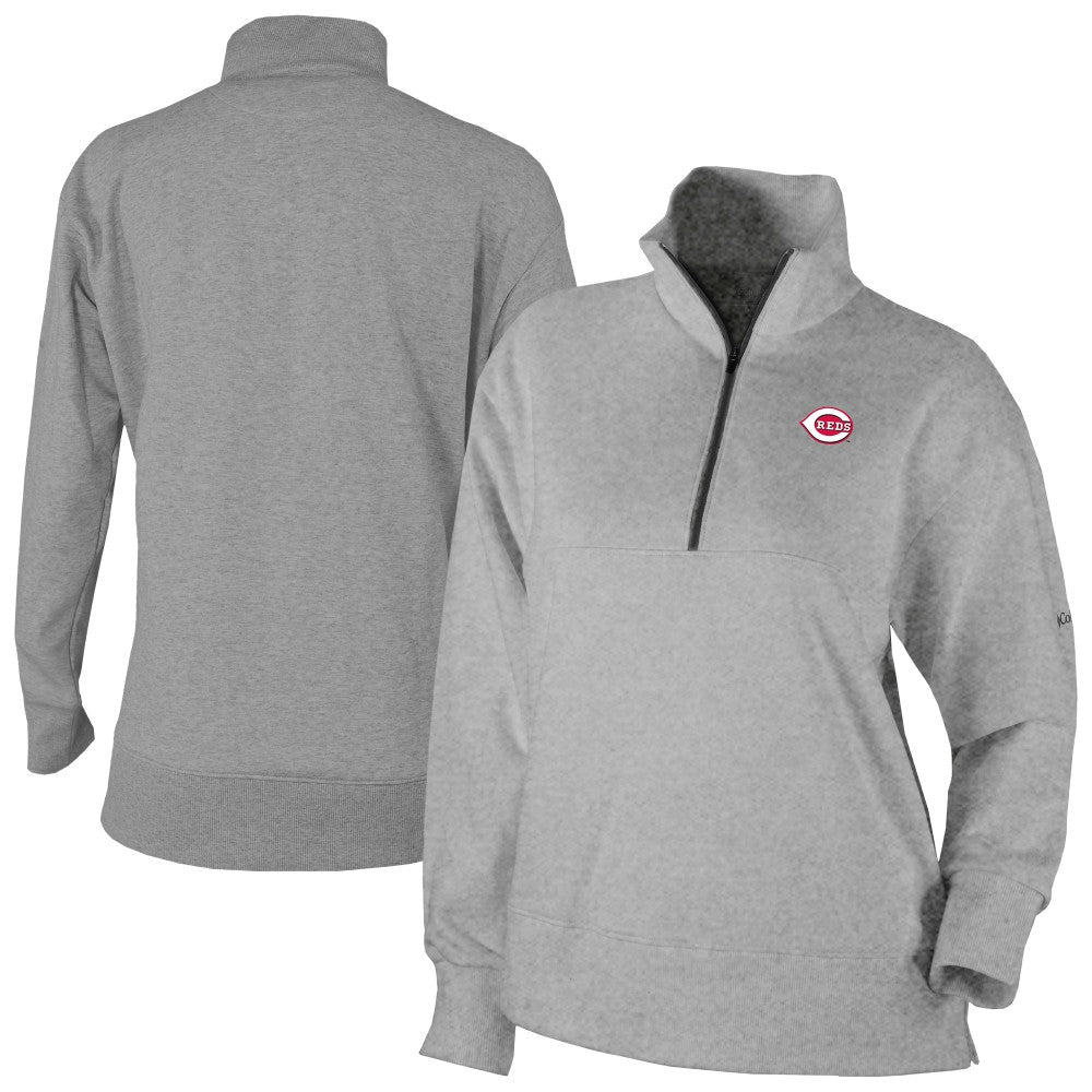 Cincinnati Reds Women's Birchwood Hills Quarter-Zip Pullover - Gray | Columbia