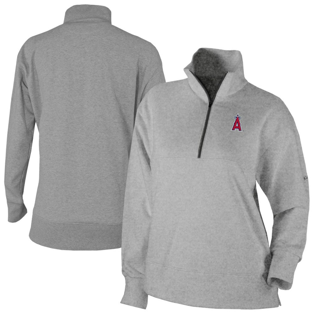 Los Angeles Angels Women's Birchwood Hills Quarter-Zip Pullover - Gray | Columbia