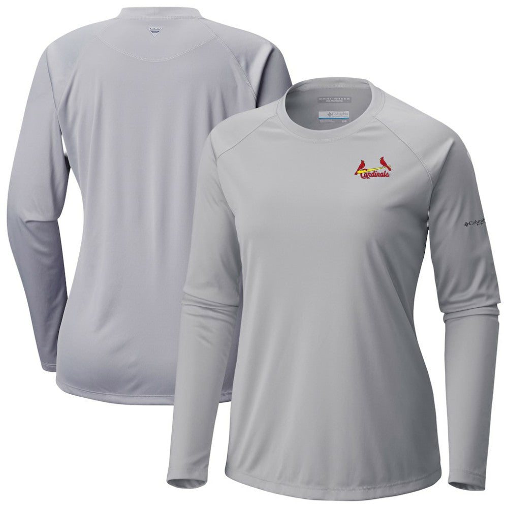 St. Louis Cardinals Tidal Tee II Long Sleeve T-Shirt - Gray | Columbia