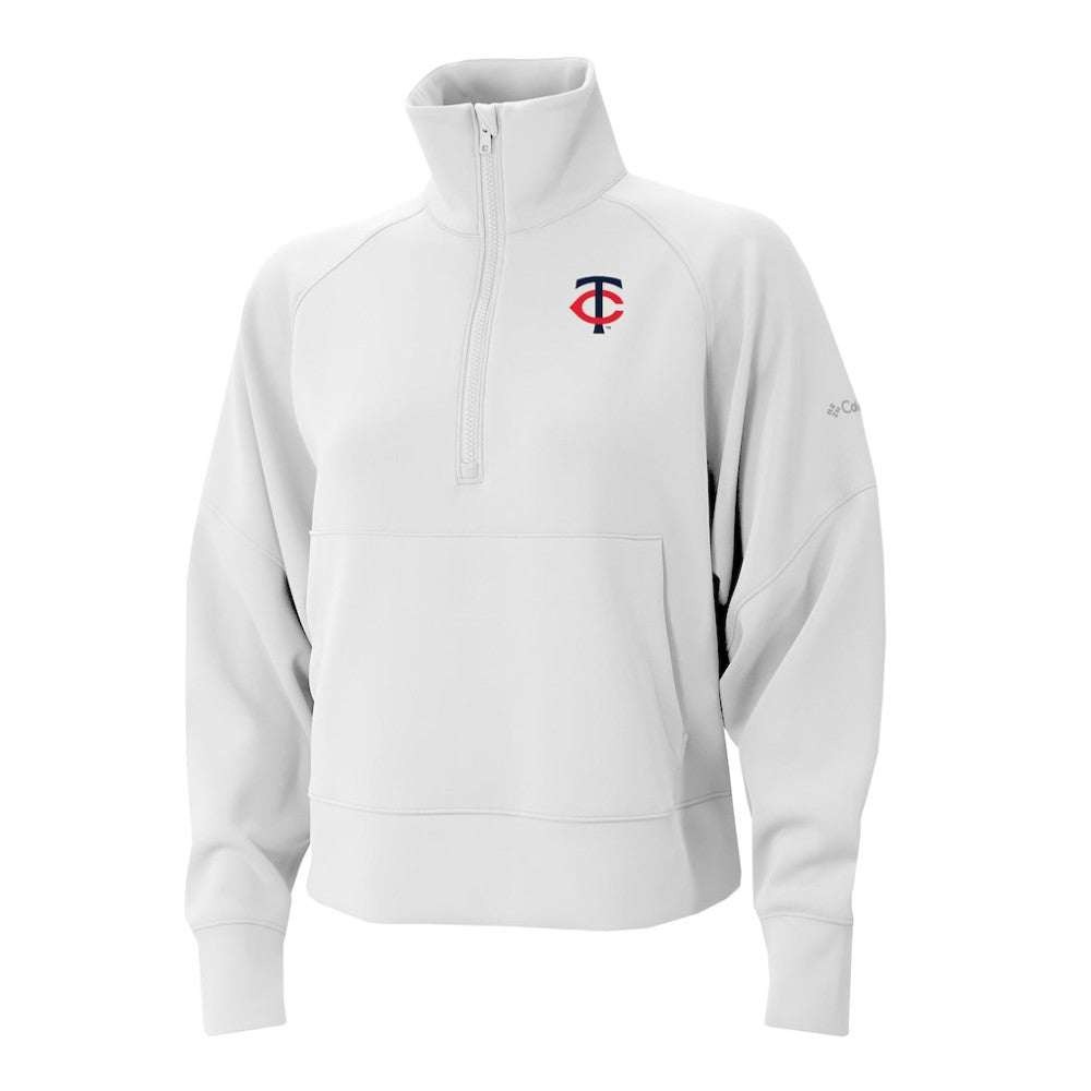 Minnesota Twins Women's Wickhams Hills Raglan Omni-Wick Quarter-Zip Pullover - White | Columbia