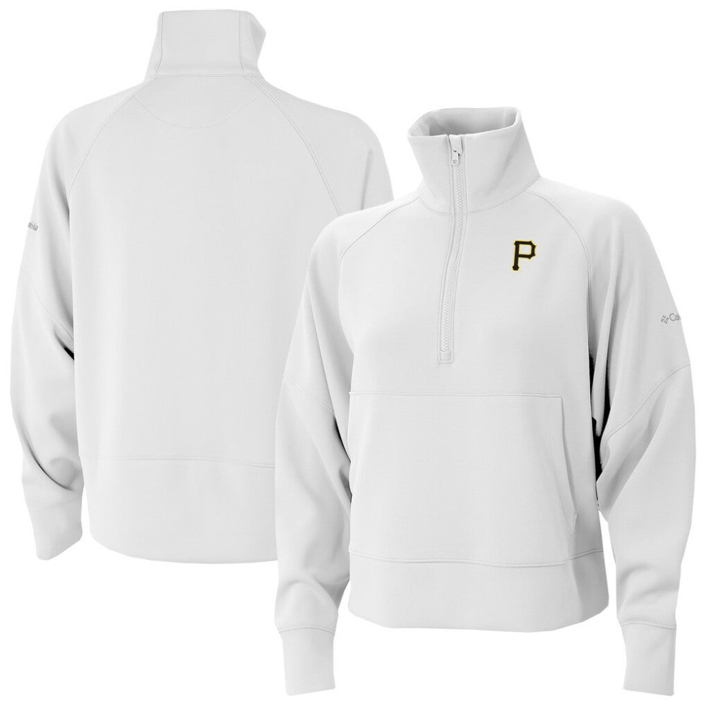 Pittsburgh Pirates Women's Wickhams Hills Raglan Omni-Wick Quarter-Zip Pullover - White | Columbia