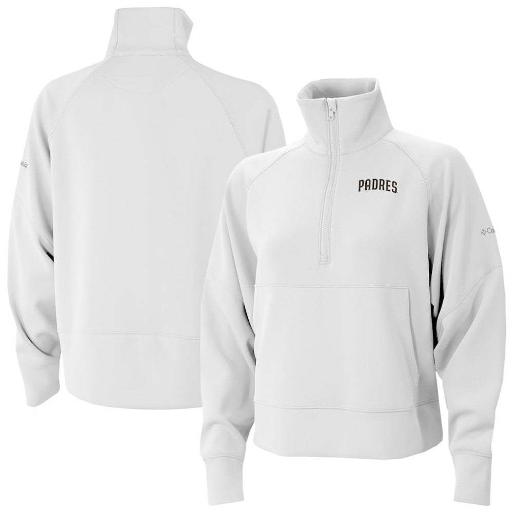 San Diego Padres Women's Wickhams Hills Raglan Omni-Wick Quarter-Zip Pullover - White | Columbia