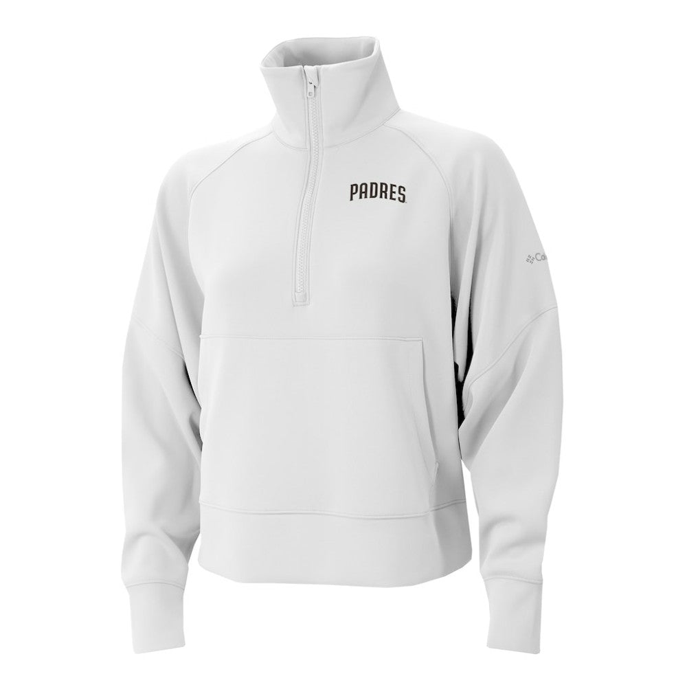 San Diego Padres Women's Wickhams Hills Raglan Omni-Wick Quarter-Zip Pullover - White | Columbia