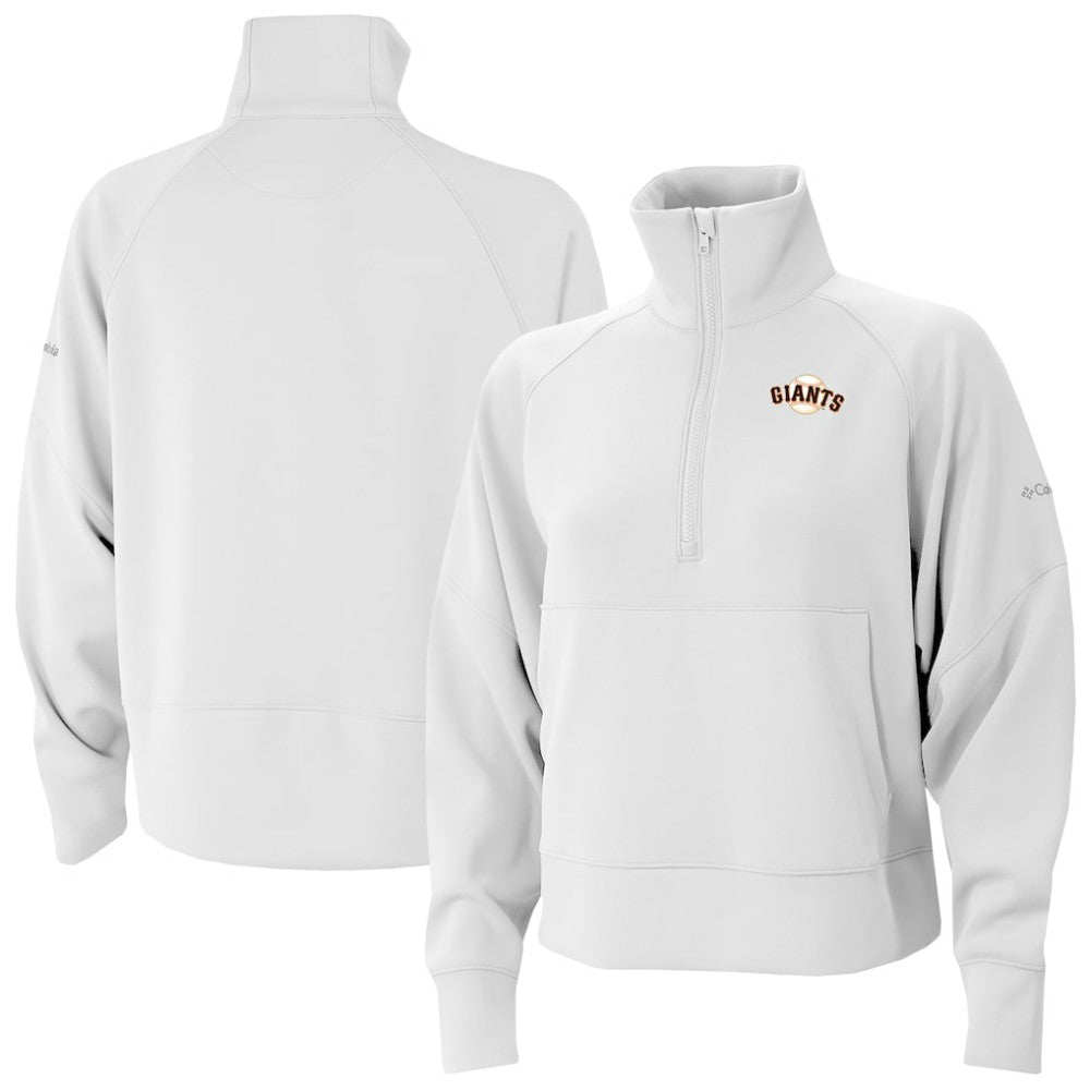 San Francisco Giants Women's Wickhams Hills Raglan Omni-Wick Quarter-Zip Pullover - White | Columbia