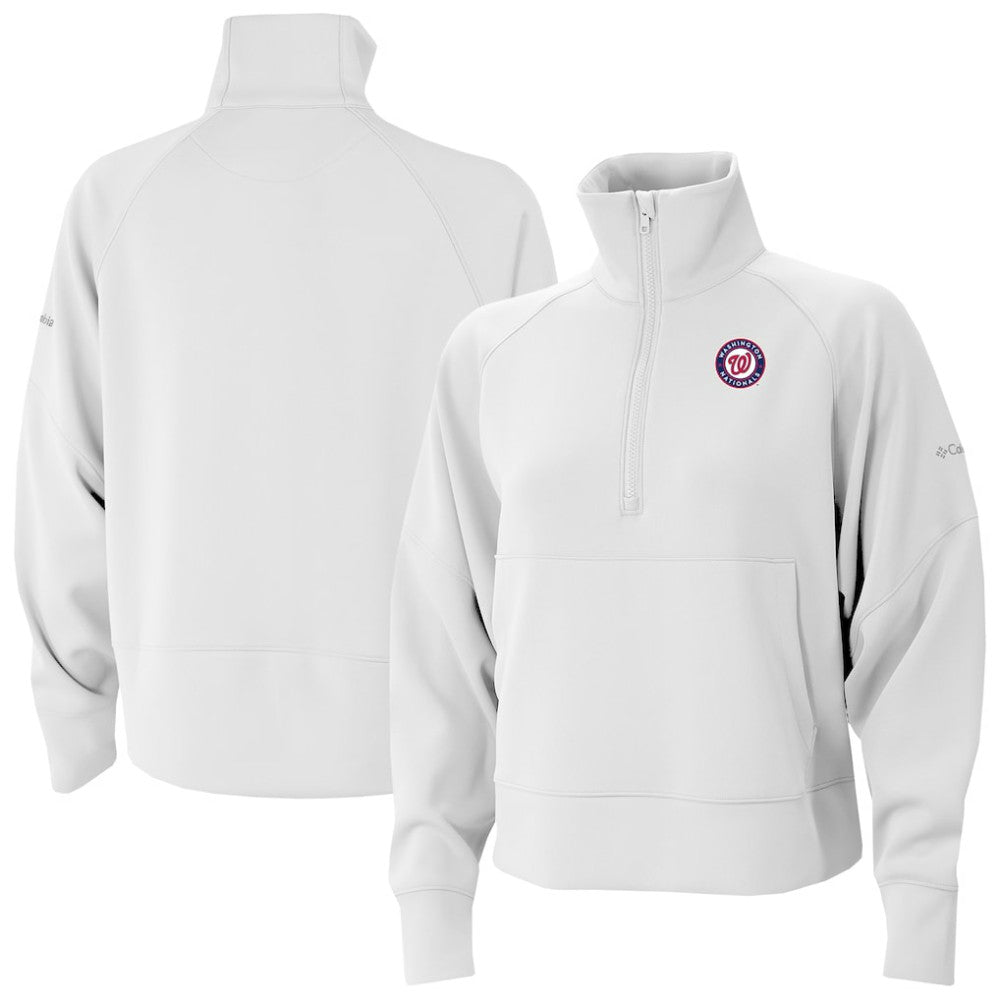 Washington Nationals Women's Wickhams Hills Raglan Omni-Wick Quarter-Zip Pullover - White | Columbia