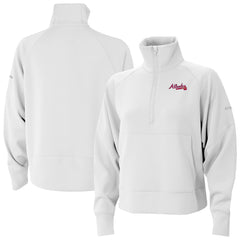 Atlanta Braves Women's Wickhams Hills Raglan Omni-Wick Quarter-Zip Pullover - White | Columbia