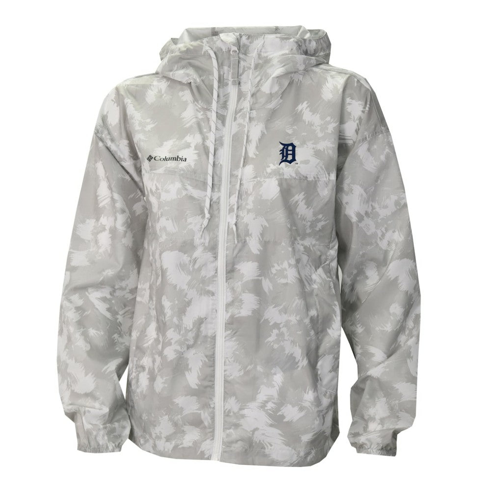 Detroit Tigers Women's Flash Challenger Full-Zip Hoodie Windbreaker Jacket - Gray/White | Columbia