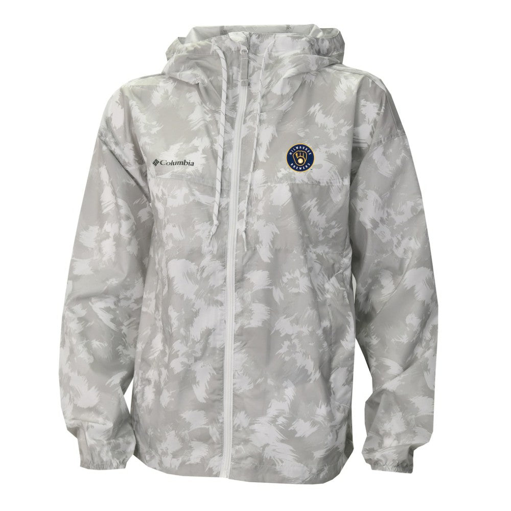 Milwaukee Brewers Women's Flash Challenger Full-Zip Hoodie Windbreaker Jacket - Gray/White | Columbia