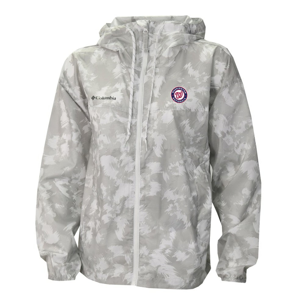 Washington Nationals Women's Flash Challenger Full-Zip Hoodie Windbreaker Jacket - Gray/White | Columbia