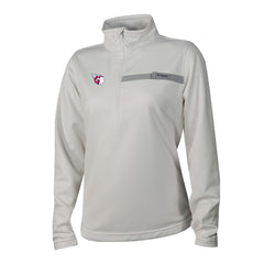 Cleveland Guardians Women's Skiff Guide Fleece Half-Zip Pullover Jacket - White | Columbia