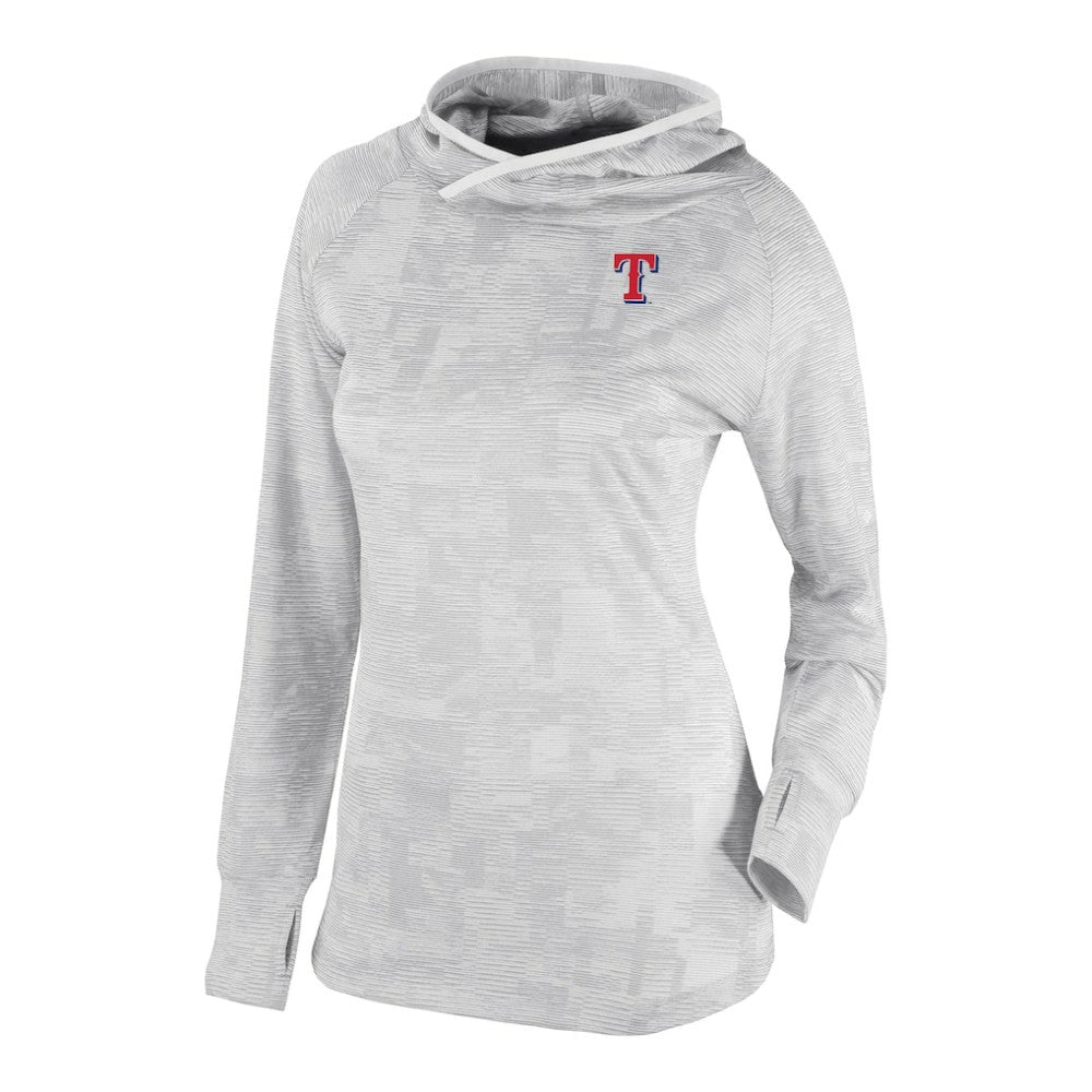 Texas Rangers Women's Omni-Wick Sunday Ball Raglan Pullover Hoodie - White | Columbia