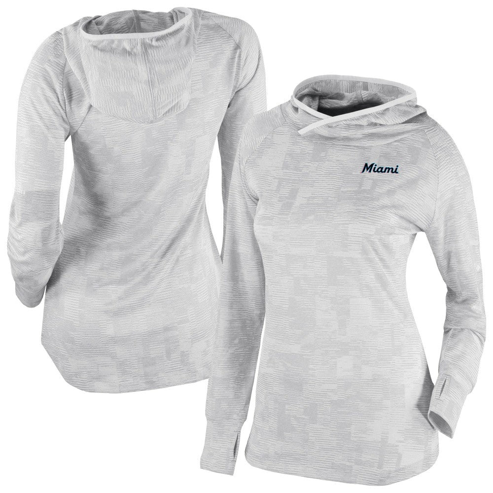 Miami Marlins Women's Omni-Wick Sunday Ball Raglan Pullover Hoodie - White | Columbia