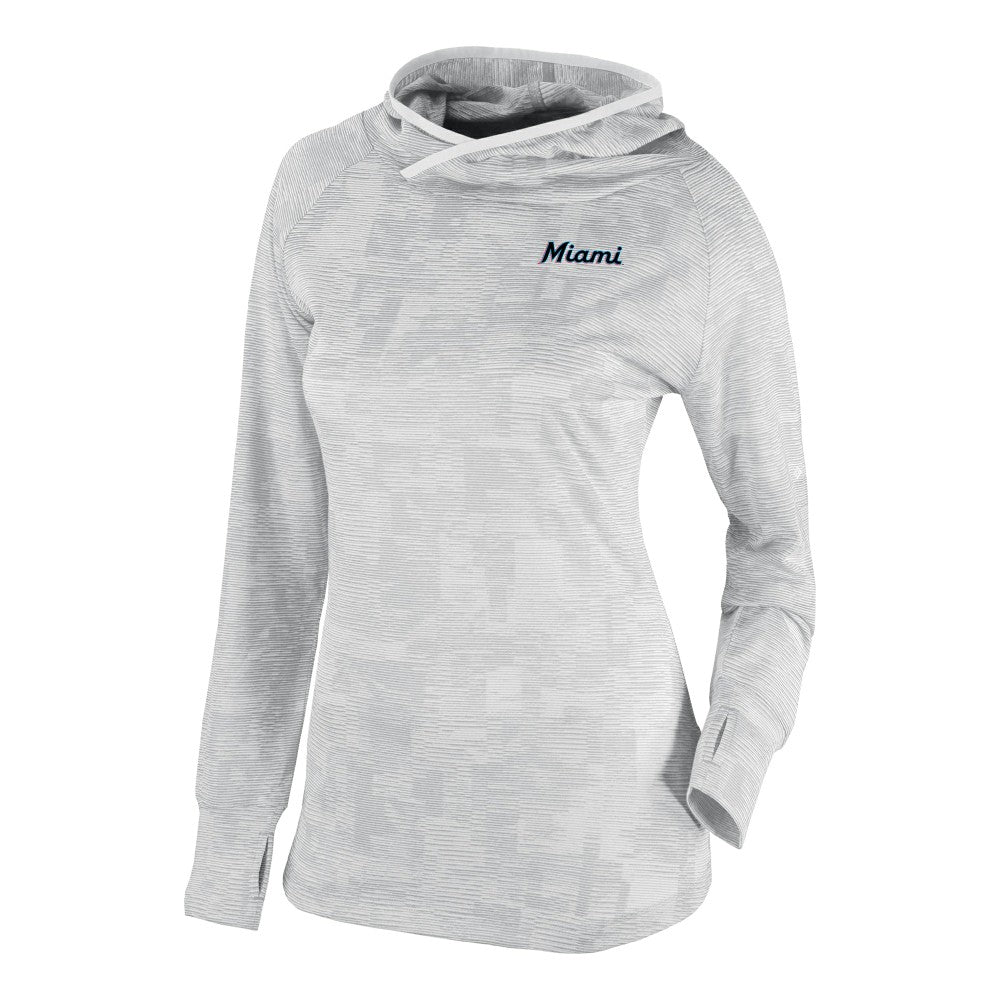 Miami Marlins Women's Omni-Wick Sunday Ball Raglan Pullover Hoodie - White | Columbia