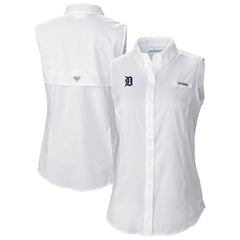 Detroit Tigers Women's Tamiami Sleeveless Shirt - White | Columbia
