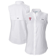 Texas Rangers Women's Tamiami Sleeveless Shirt - White | Columbia