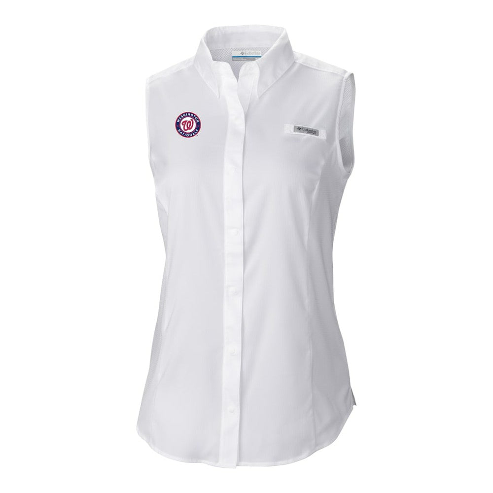 Washington Nationals Women's Tamiami Sleeveless Shirt - White | Columbia