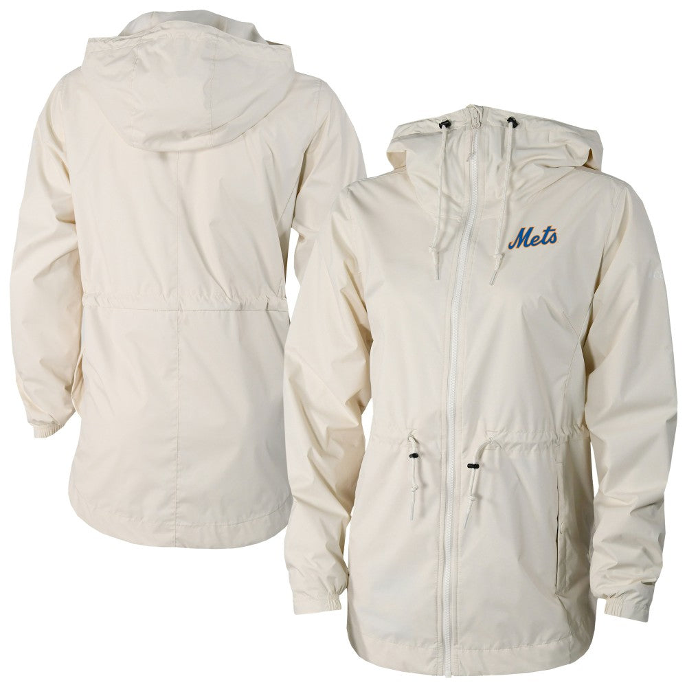 New York Mets Women's Lily Park Full-Zip Rain Jacket - Cream | Columbia