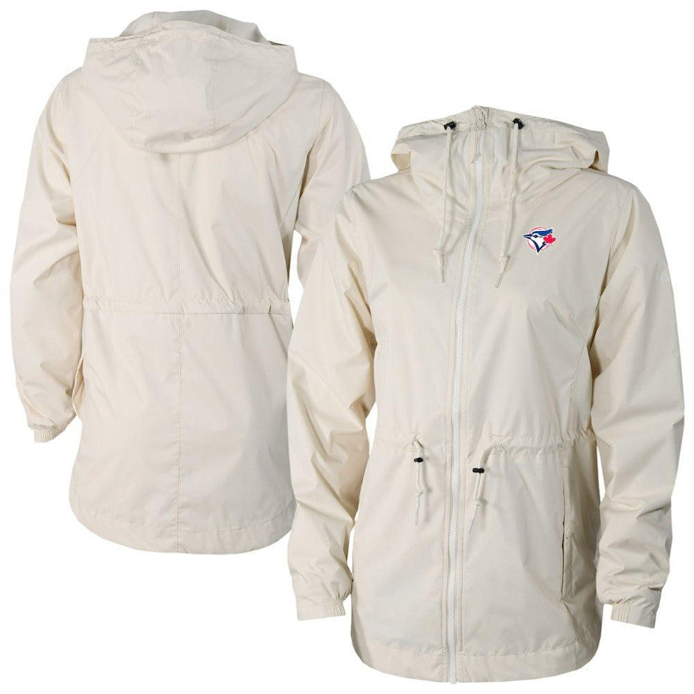 Toronto Blue Jays Women's Lily Park Full-Zip Rain Jacket - Cream | Columbia